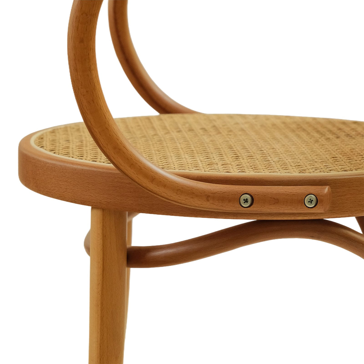 Prague Armchair (CH30B) with Rattan Back Central European Design Solid Wood American Beech Bentwood Dining Chair - Walnut/Oak/Black picket and rail