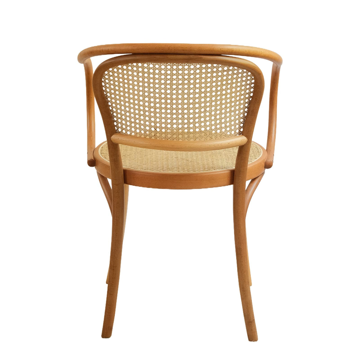 Prague Armchair (CH30B) with Rattan Back Central European Design Solid Wood American Beech Bentwood Dining Chair - Walnut/Oak/Black picket and rail
