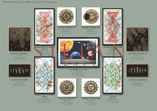 QiLing Gao - Starry Earth VIII Licensed Print (BQPT2335) picket and rail
