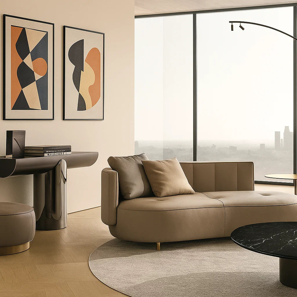 Ravino (SF12016) - Italian Minimalist Custom Sofa Bespoke in Leather & Fabric picket and rail