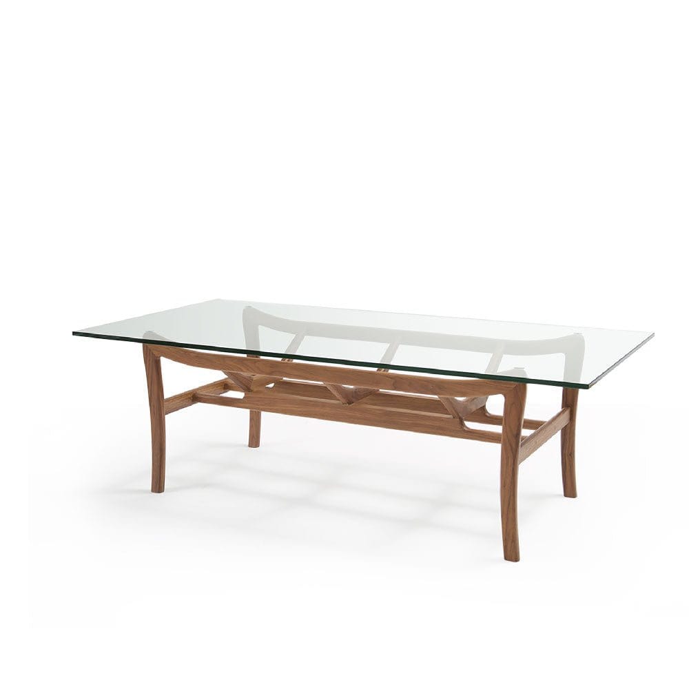 RIBCAGE Glasstop Coffee Table (MCS-CT15006A-WAL) (C2209) picket and rail