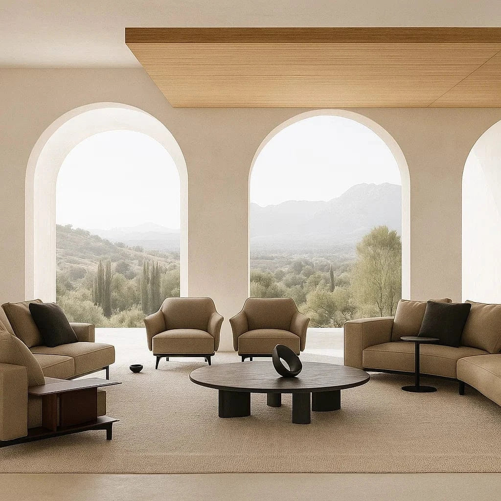 Riviera (SF-12031) - Italian Minimalist Custom Sofa Bespoke in Leather & Fabric picket and rail