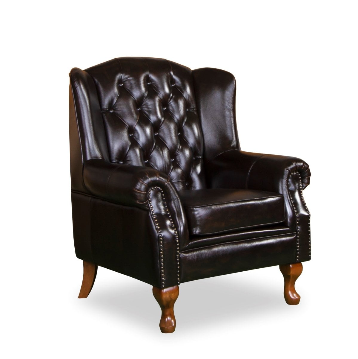 ROCHESTER Wing Chair Leather Sofa Col: W/O Brown picket and rail