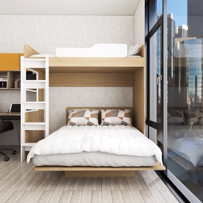 Image 26: RTG Customized Triple Bunk Bed with Queen Size Floating Bed picket and rail
