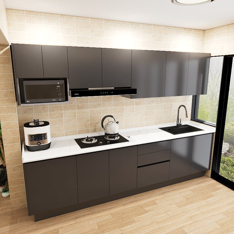 SCHMITT Airy Series SmartFit System 32ft Water Resistant Kitchen Cabinet - AIRY 2 picket and rail