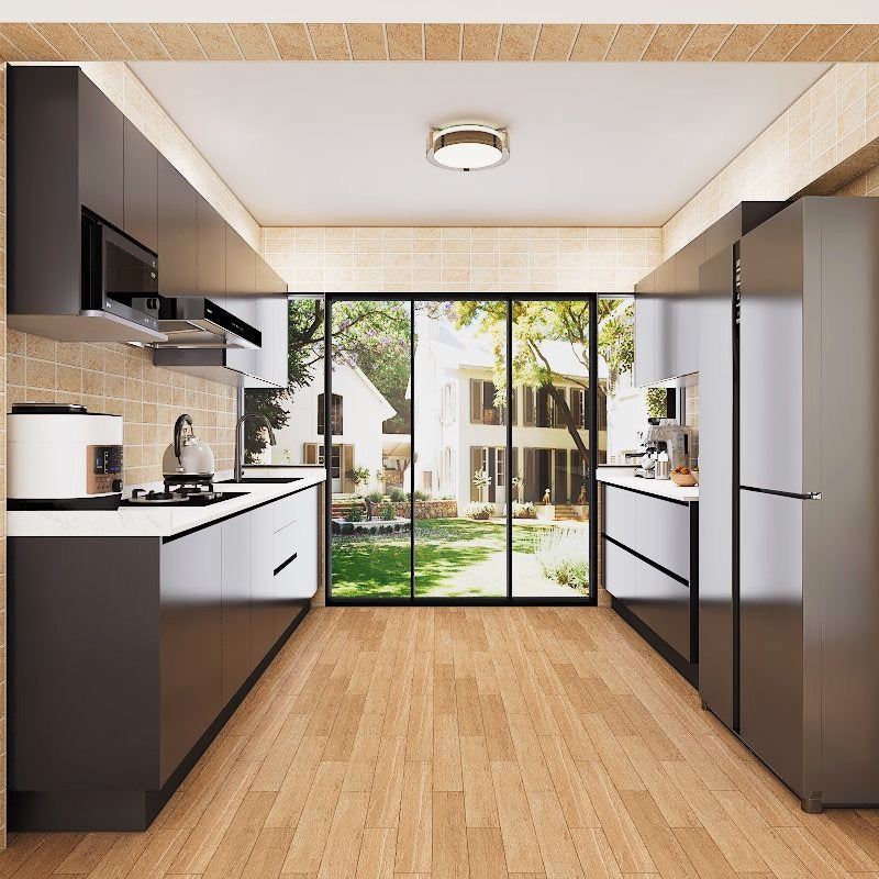 SCHMITT Airy Series SmartFit System 32ft Water Resistant Kitchen Cabinet - AIRY 2 picket and rail