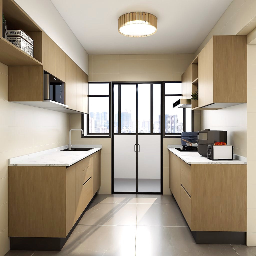 SCHMITT Forest Series SmartFit System 32ft Water Resistant Kitchen Cabinet picket and rail