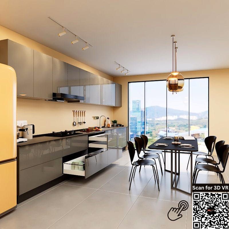 SCHMITT Waltz Series SmartFit System 32ft Water Resistant Kitchen Cabinet picket and rail