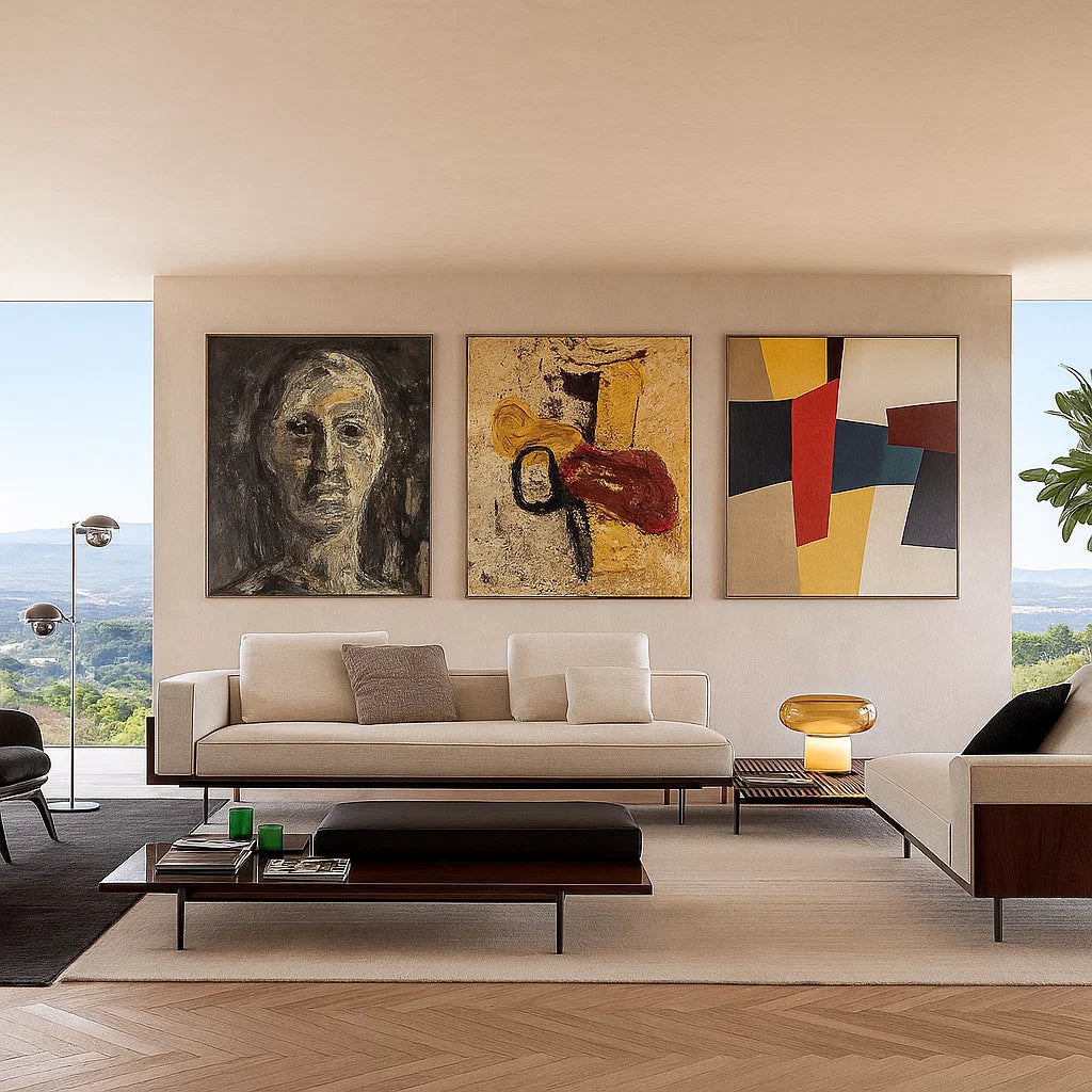 Serava (SF12011)- Italian Minimalist Custom Sofa Bespoke in Leather & Fabric picket and rail