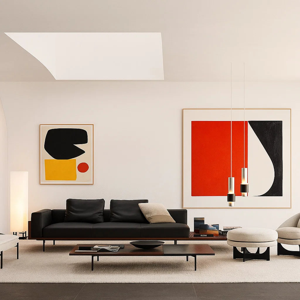 Serava (SF12011)- Italian Minimalist Custom Sofa Bespoke in Leather & Fabric picket and rail