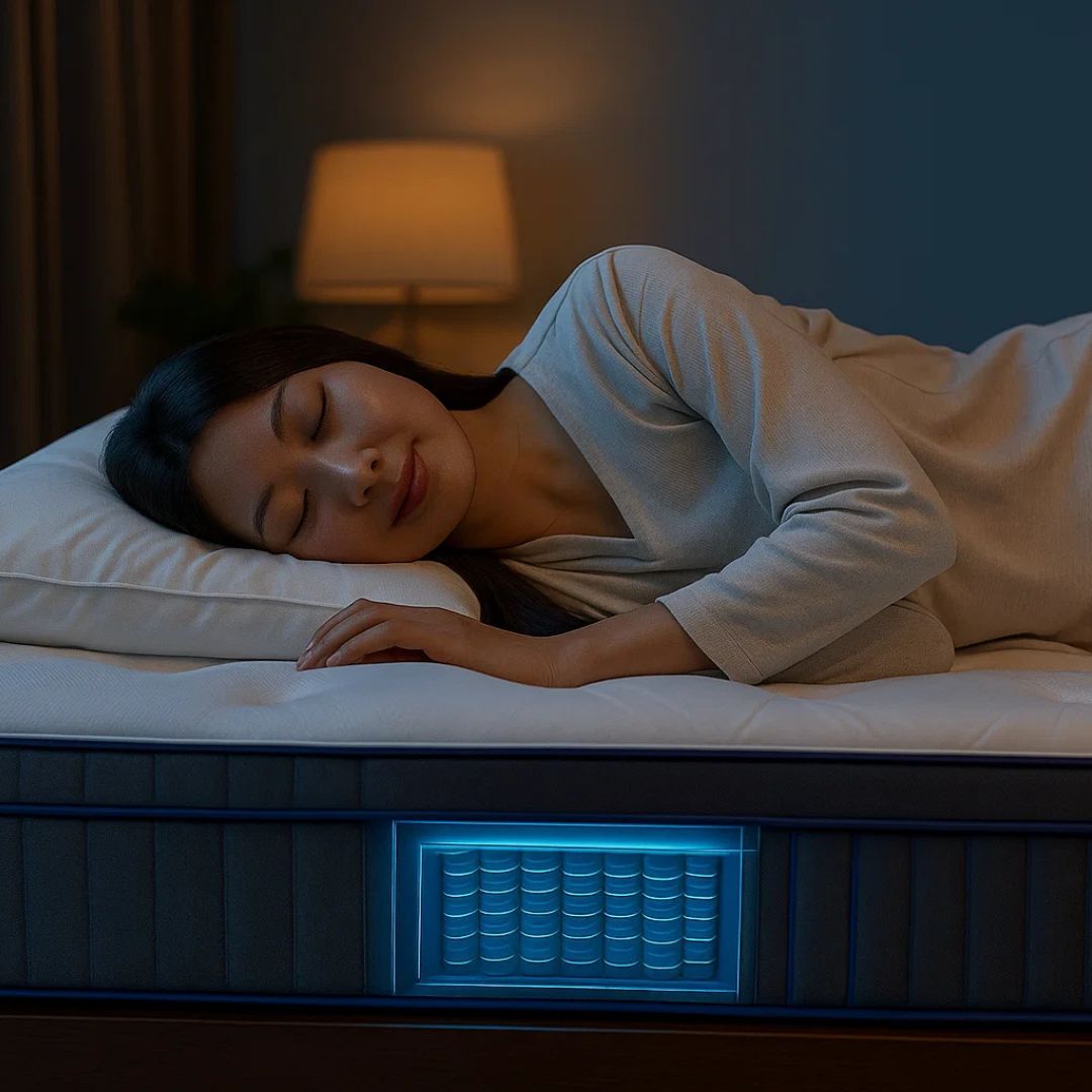 ShinJu Air Individually Pocketed Spring Mattress  – Firm Support, Motion Isolation & Cooling Comfort picket and rail