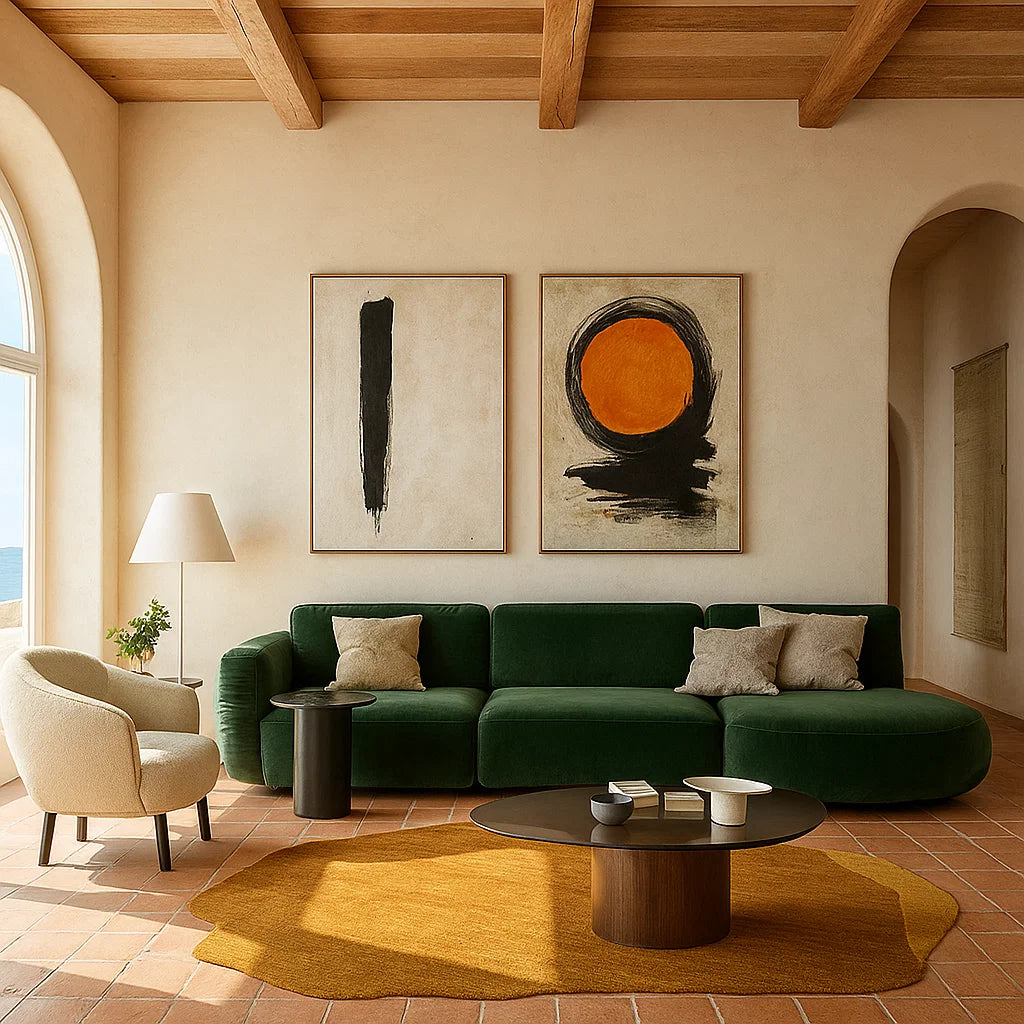 Siena (SF-12037) - Italian Minimalist Custom Sofa Bespoke in Leather & Fabric picket and rail