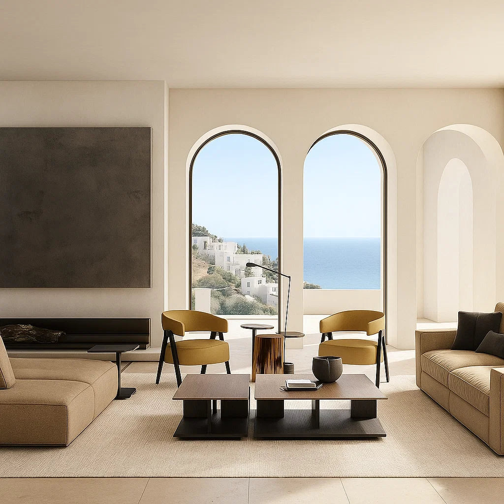 Sileo (SF-12033) - Italian Minimalist Custom Sofa Bespoke in Leather & Fabric picket and rail