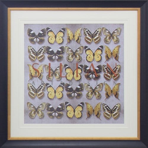 SL Studio - Black and Gold Butterflies Canvas II (BQPT772-2) picket and rail