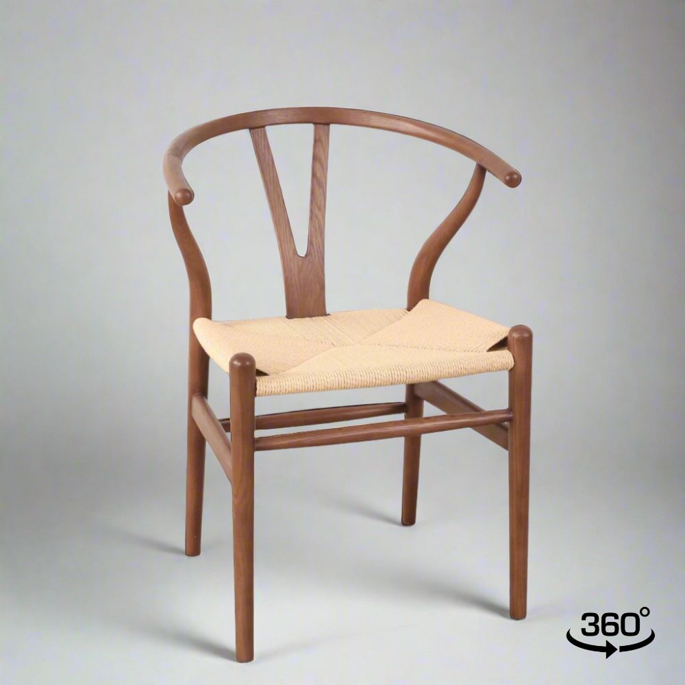 Sling Chair (CH7251AH) - Custom Solid Wood American Oak Dining Chair Mid-Century Architect-Inspired Scandinavian Minimalist with Woven Paper Cord Seat picket and rail