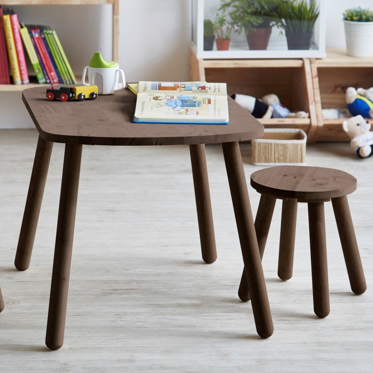 Smart Solid Wood 1 Dining/Study/Play Kids Table Col: Walnut (WIL-6514T) picket and rail