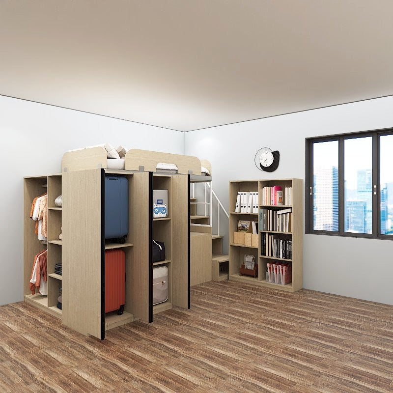 SOGAL Customized Bunk Bed Loft with Built-in Storage Cabinets and Study - BBTS-5 picket and rail