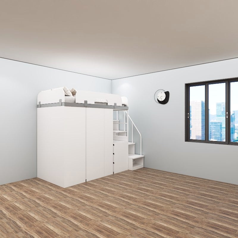 SOGAL Customized Bunk Bed Loft with Built-in Storage Cabinets and Study - BBTS-5 picket and rail