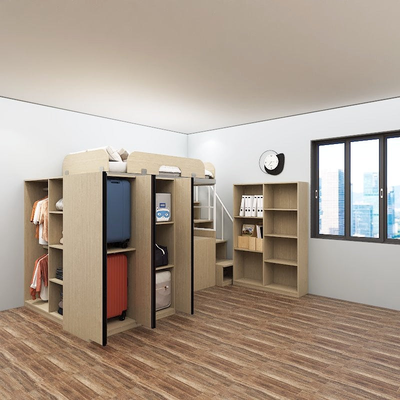 SOGAL Customized Bunk Bed Loft with Built-in Storage Cabinets and Study - BBTS-5 picket and rail