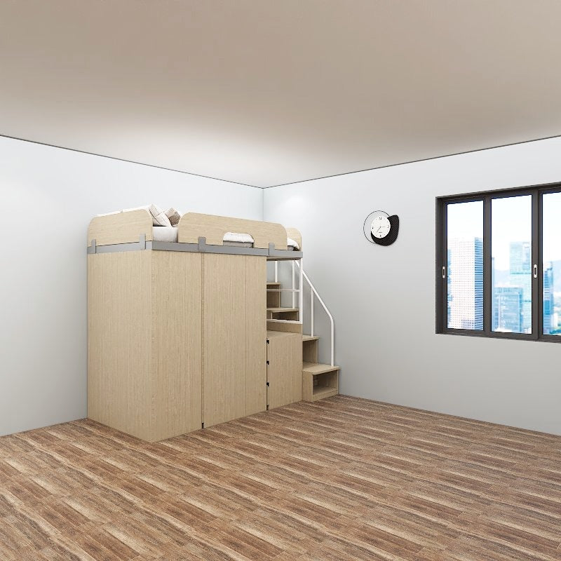 SOGAL Customized Bunk Bed Loft with Built-in Storage Cabinets and Study - BBTS-5 picket and rail