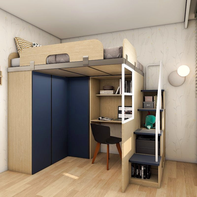 SOGAL Customized Bunk Bed Loft with Built-in Wardrobe and Storage Ladder - BBTL-4 picket and rail