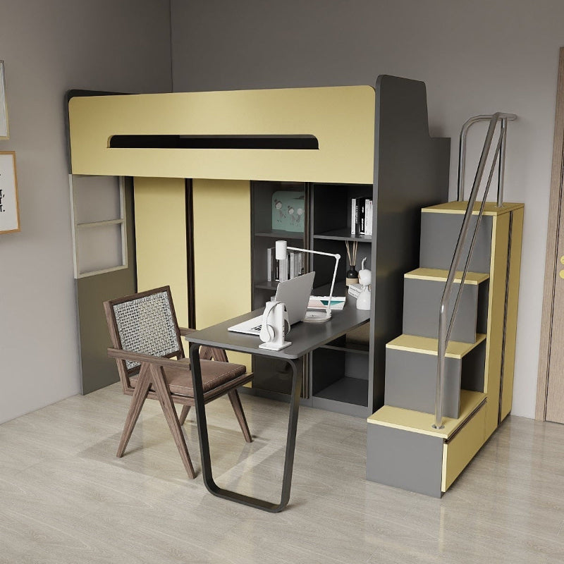 SOGAL Customized Bunk Bed Single Size/Super Single Size Loft with Study Set and Storage Cabinet - BBTL-10 picket and rail