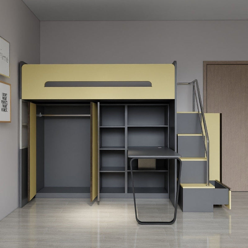 SOGAL Customized Bunk Bed Single Size/Super Single Size Loft with Study Set and Storage Cabinet - BBTL-10 picket and rail