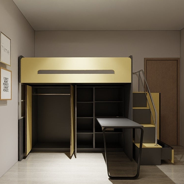 SOGAL Customized Bunk Bed Single Size/Super Single Size Loft with Study Set and Storage Cabinet - BBTL-10 picket and rail