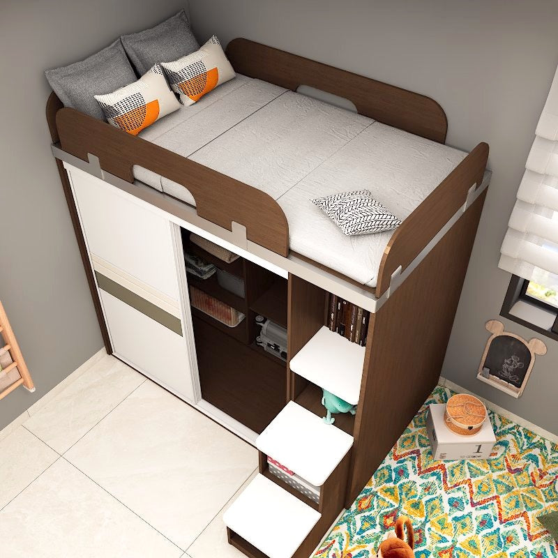 SOGAL Customized Bunk Bed with Built-in Sliding Wardrobe and Storage Ladder - BBTL-3 picket and rail