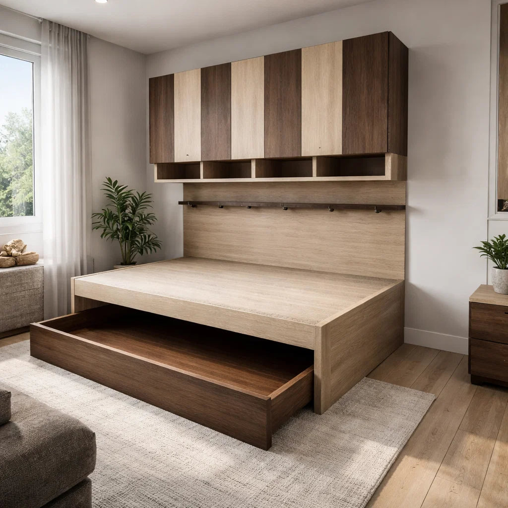 SOGAL Customized Bunk Bed with Pull-out Single Size/Super Single Size Loft - BBTL-12 picket and rail