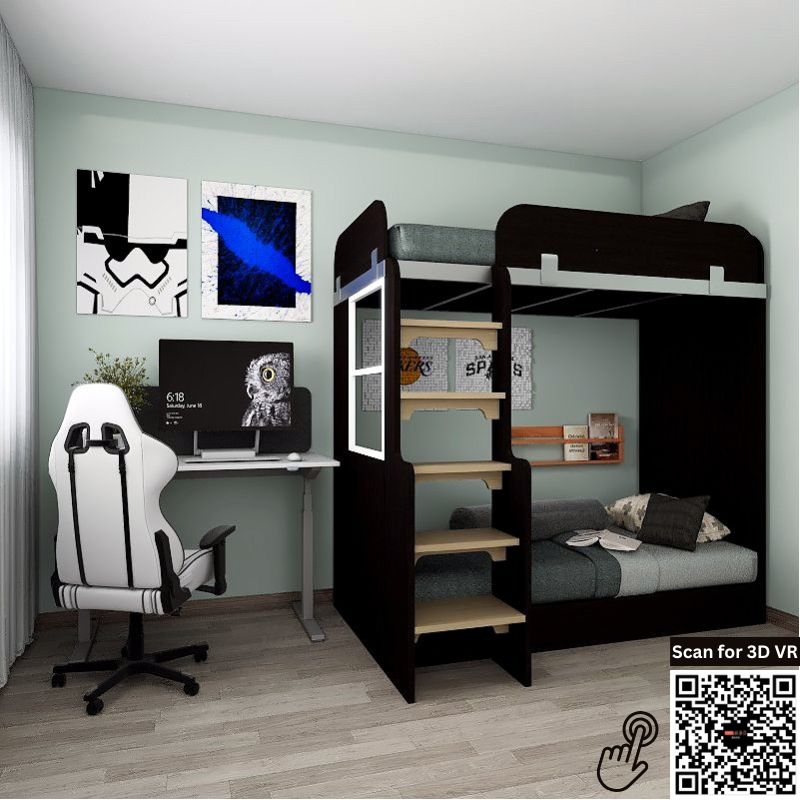 SOGAL Customized Bunk Bed with Tatami Platform Bed- BBTL-1 picket and rail