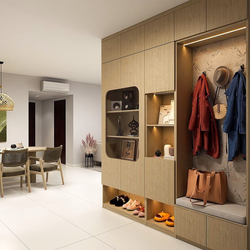 SOGAL Customized Modern Entrance Cabinet/Shoe Cabinet with Hidden Room picket and rail