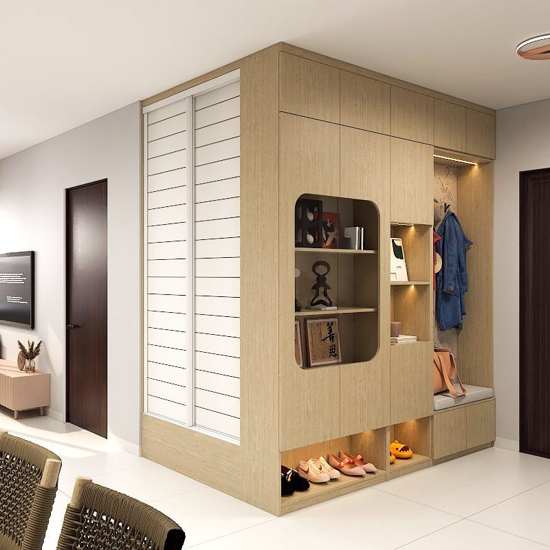 SOGAL Customized Modern Entrance Cabinet/Shoe Cabinet with Hidden Room picket and rail