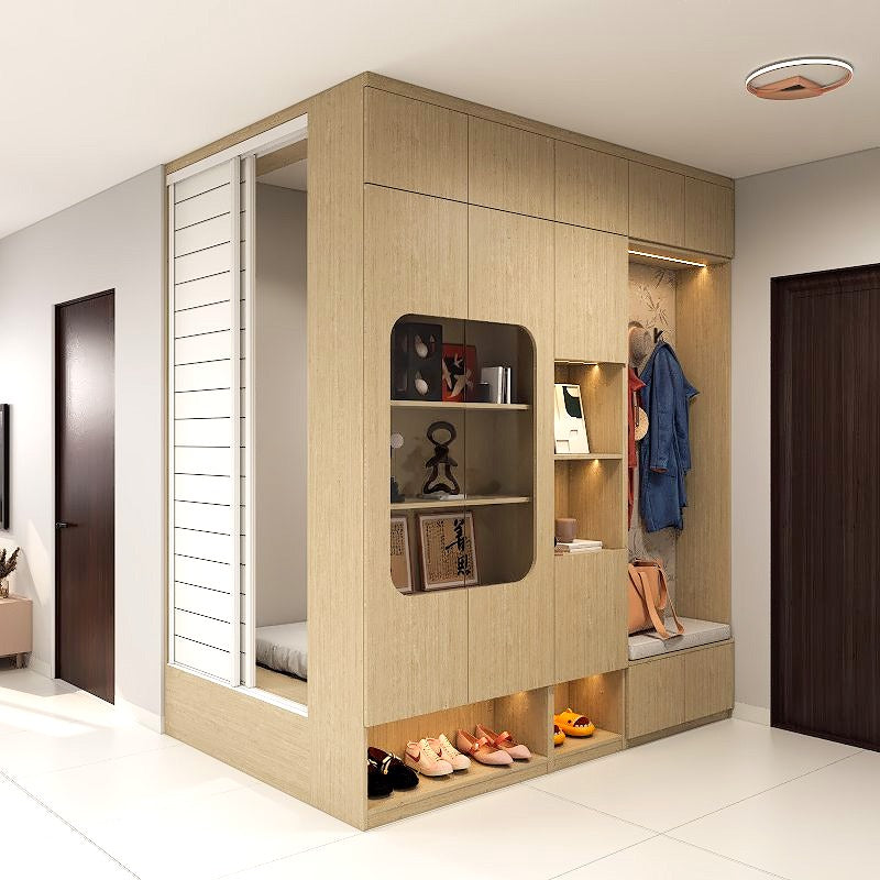 SOGAL Customized Modern Entrance Cabinet/Shoe Cabinet with Hidden Room picket and rail