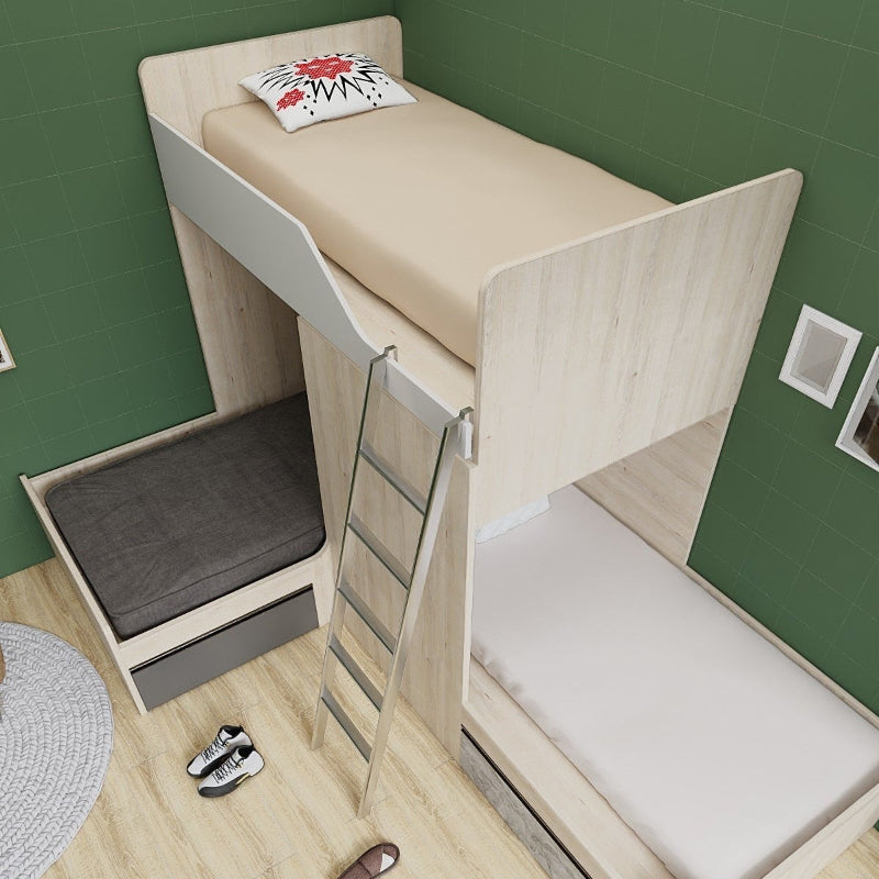 SOGAL Customized Split-Level Bunk Bed Single Size/Super Single Size Loft - BBTL-11 picket and rail