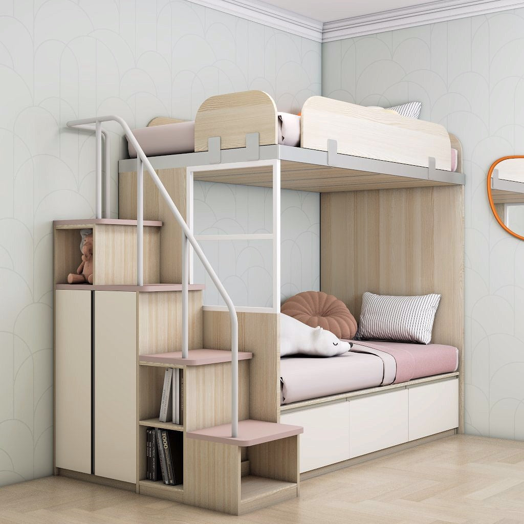 SOGAL Customized Super Single Bunk Bed Loft with Super Single Size Tatami Storage Bed - BBTT-8 picket and rail