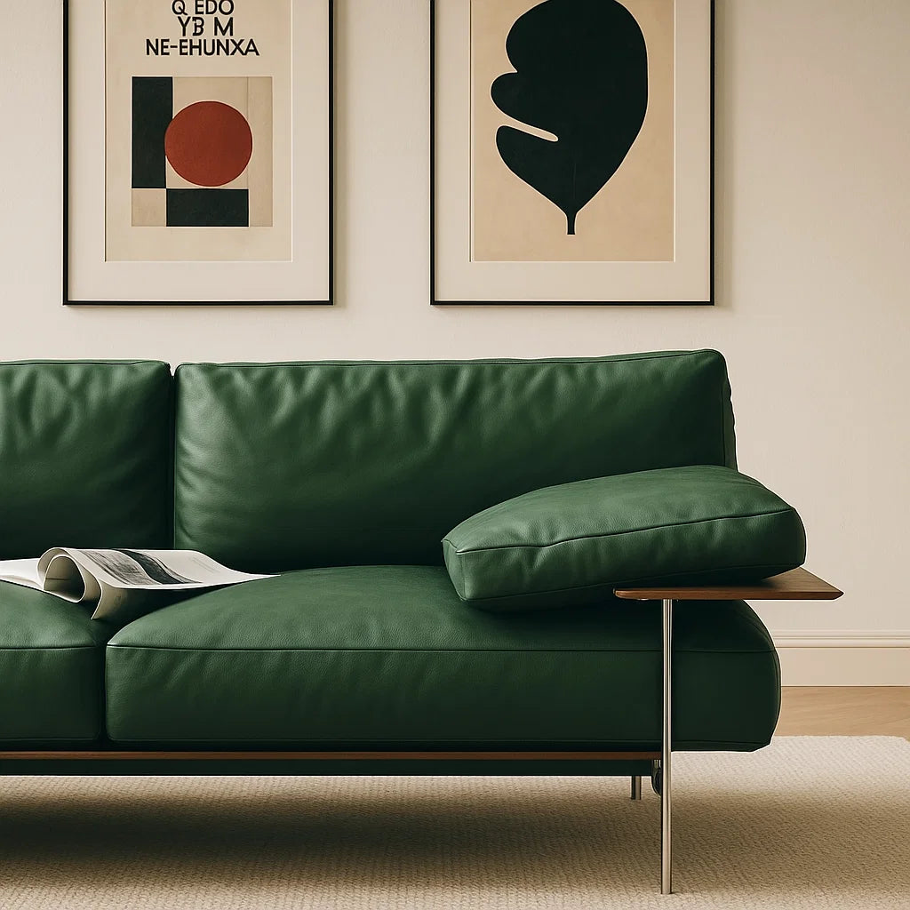 Sorrelle (SF12045) - Italian Minimalist Custom Sofa Bespoke in Leather & Fabric picket and rail