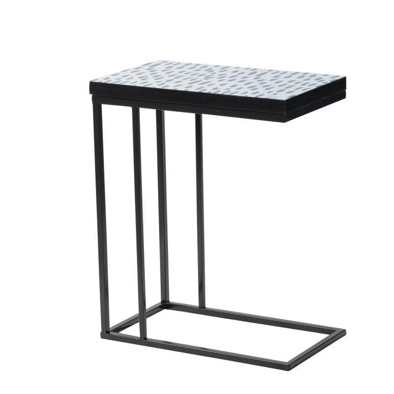 Speckled Black & Indigo Side Table (44730) picket and rail