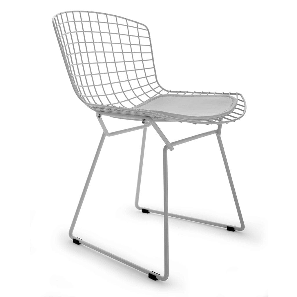 Stainless Steel Dining Chair - Vegan Leather Seat Pad (CH7177B) picket and rail
