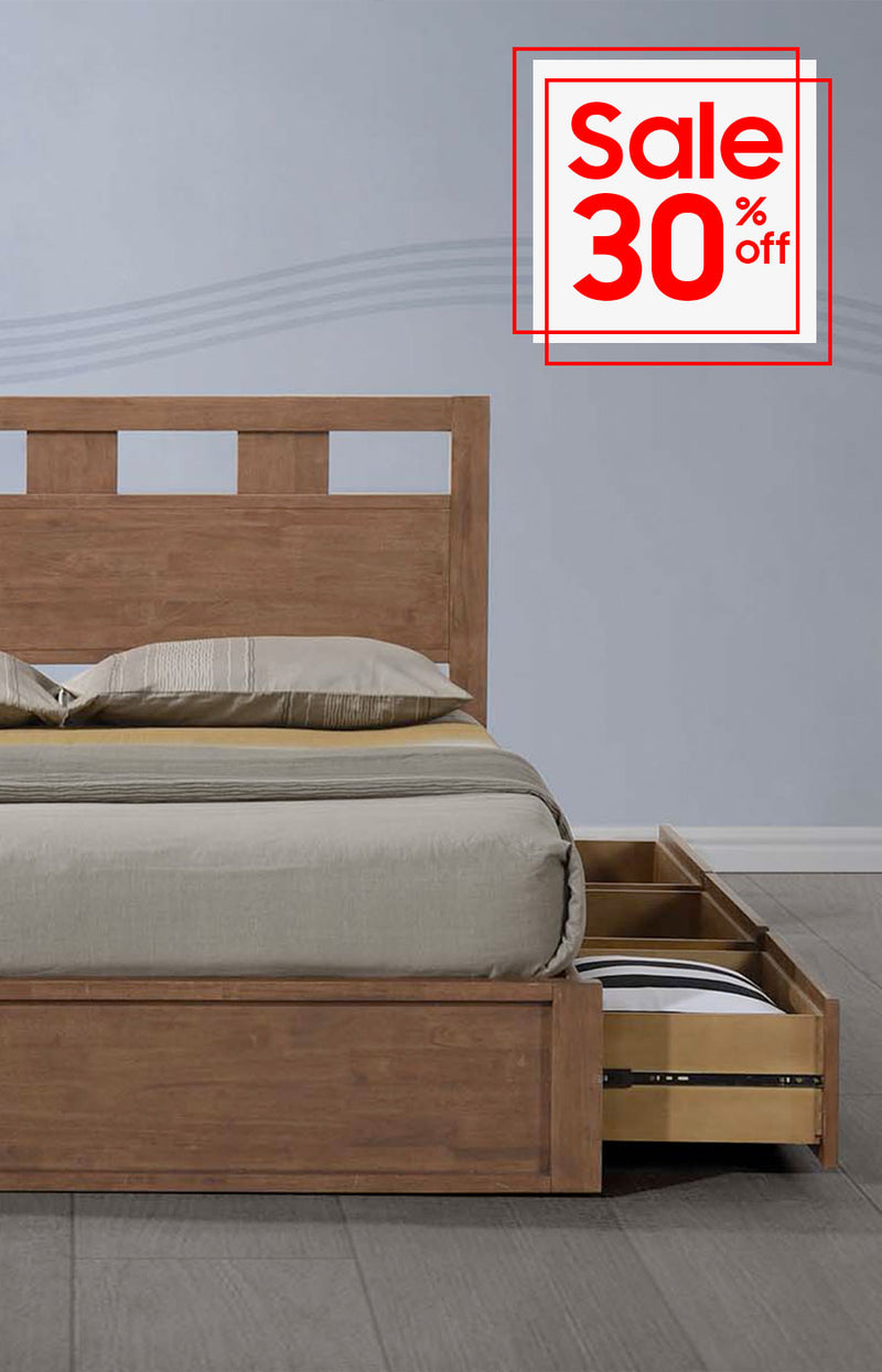 Bed Frames Singapore Solid Wood / Storage / Drawers Picket&Rail