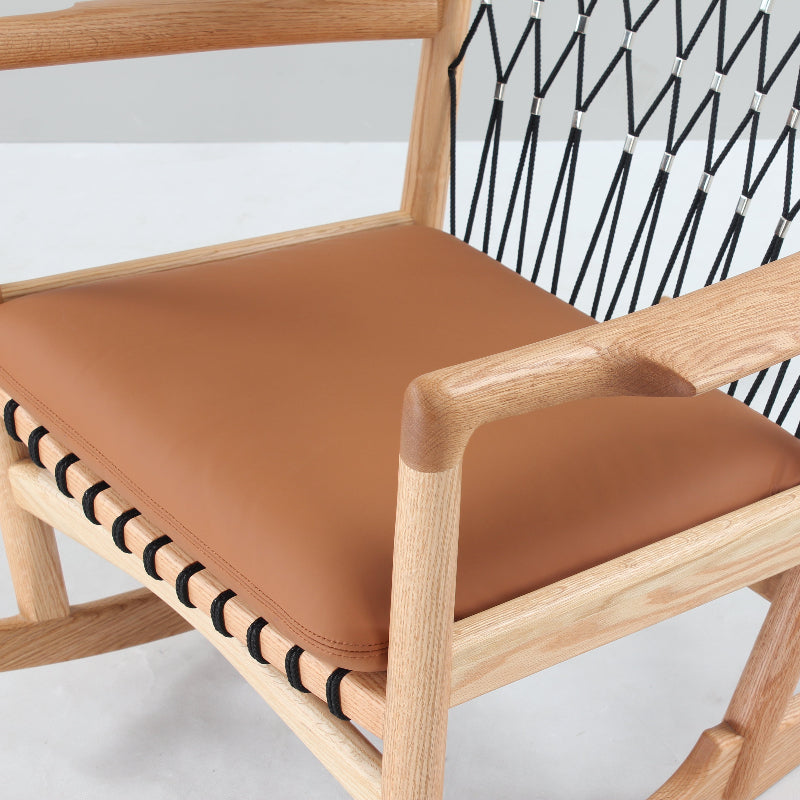 Swing Rocking Lounge Chair (CH2124) - Custom Solid Wood American Oak Lounge Chair Mid-Century Architect-Inspired Scandinavian Minimalist picket and rail