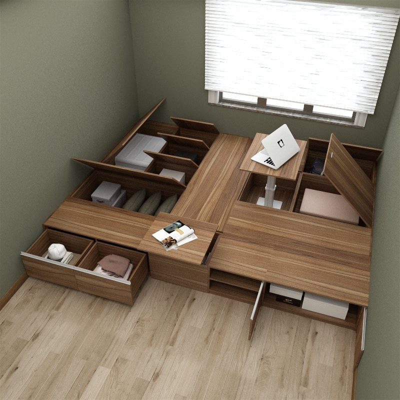 Tatami Storage Bedroom Platform Flooring For Maximum Storage Picket