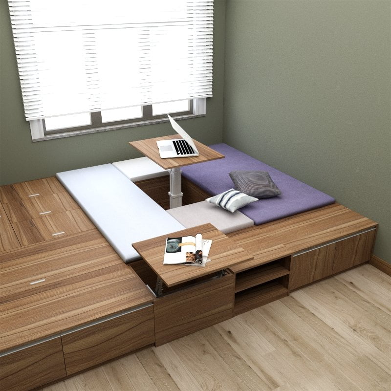 Tatami Storage Bedroom Platform Flooring For Maximum Storage Picket