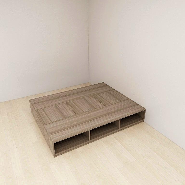 Tatami King Storage Bed 3-Top Swing Door 6-Open Shelves - Assorted Colors (TK10) picket and rail