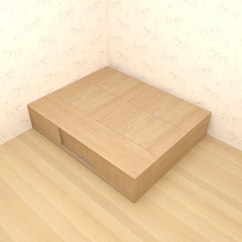 Tatami Queen Storage Bed 3-Door Sliding 4-Top Swing Door - Assorted Colors (TQ5) picket and rail