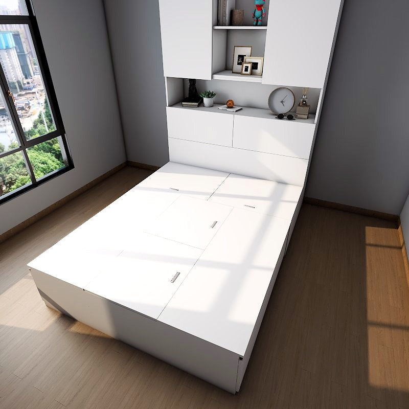 Tatami Queen Storage Bed 4-Drawer 3-Top Swing Door with Full-Height Multi-Storage Headboard (C22) picket and rail