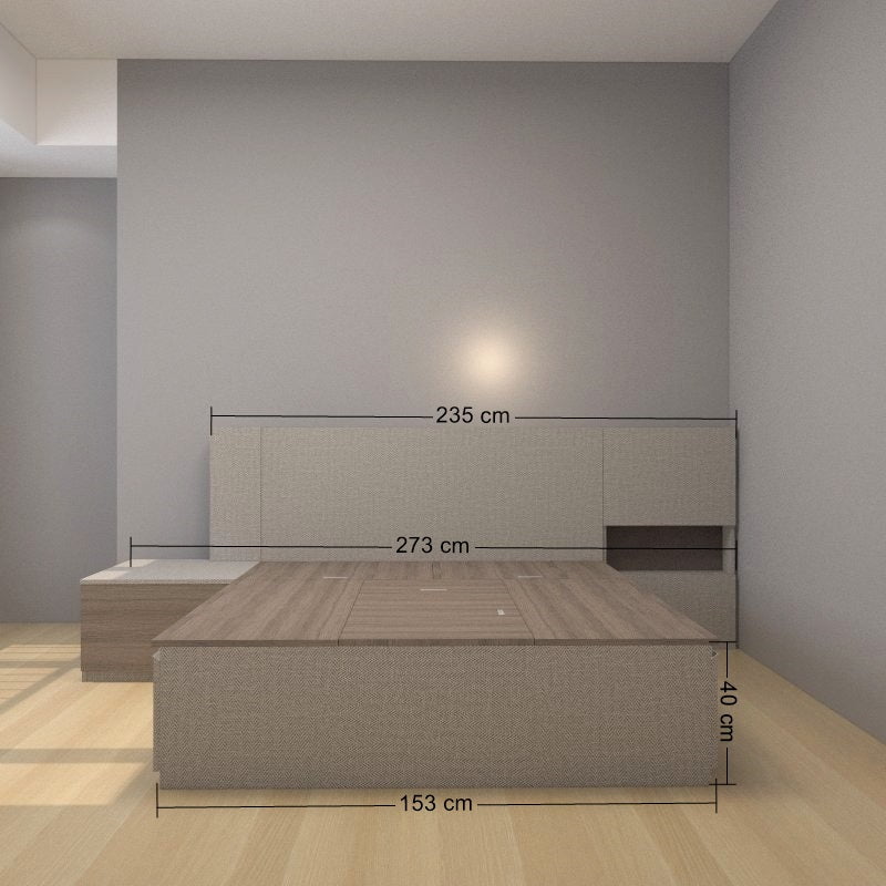 Tatami Queen Storage Bed 4-Drawer 3-Top Swing Door with Multi-Storage Headboard &amp; Nightstand (C29) picket and rail