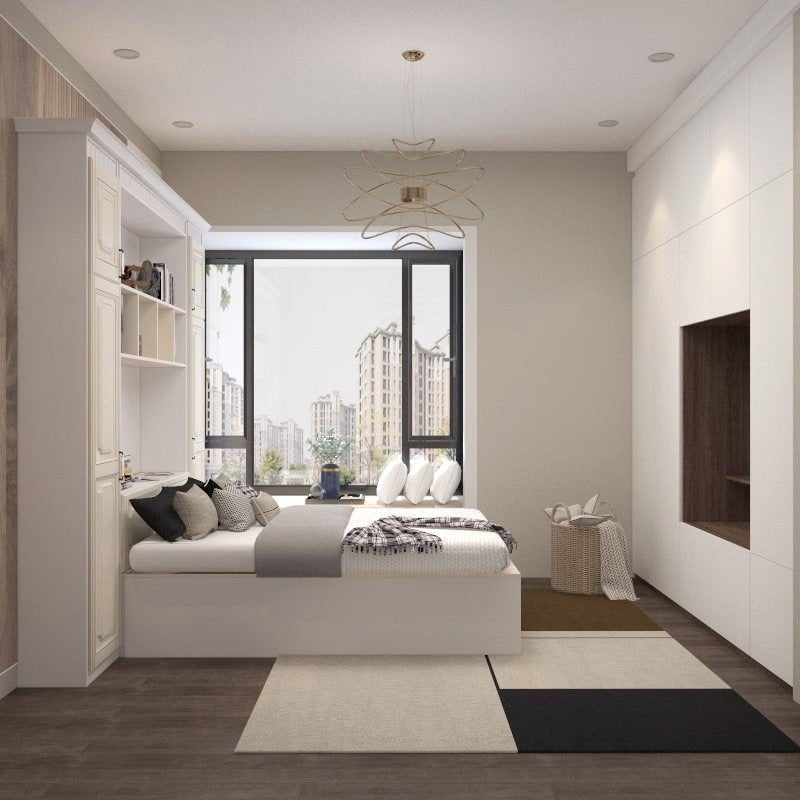 Tatami Queen Storage Bed 6Top Swing Door with Extended FullHeight Bo