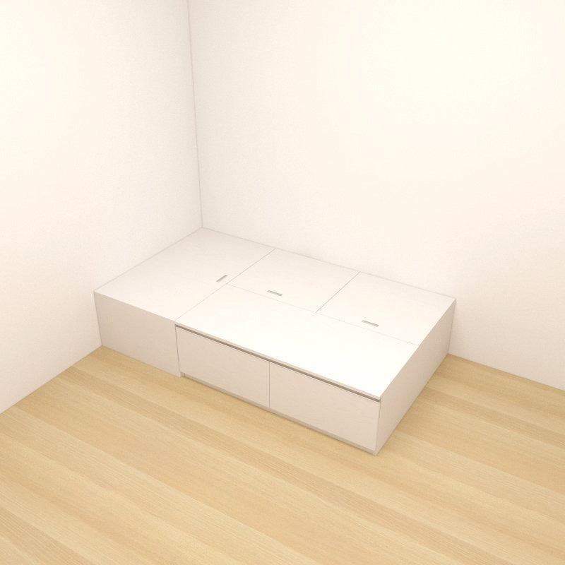 Tatami Single Storage Bed 2Drawer 3Top Swing Door Assorted Colors