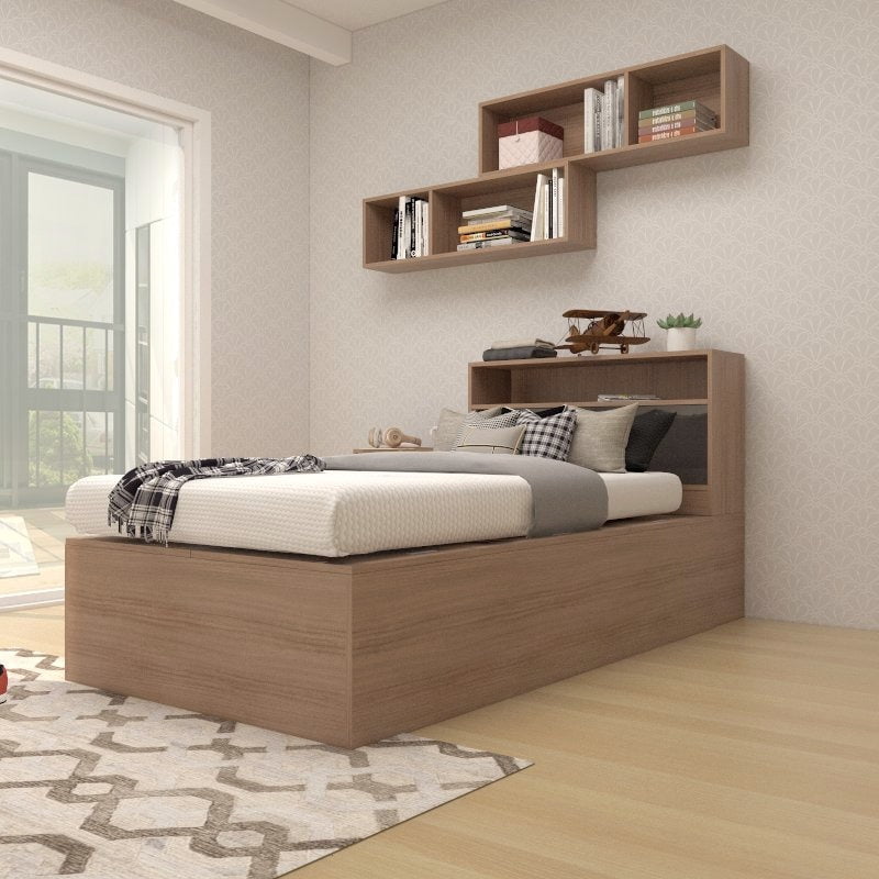 Tatami Single Storage Bed 6Top Swing Door with